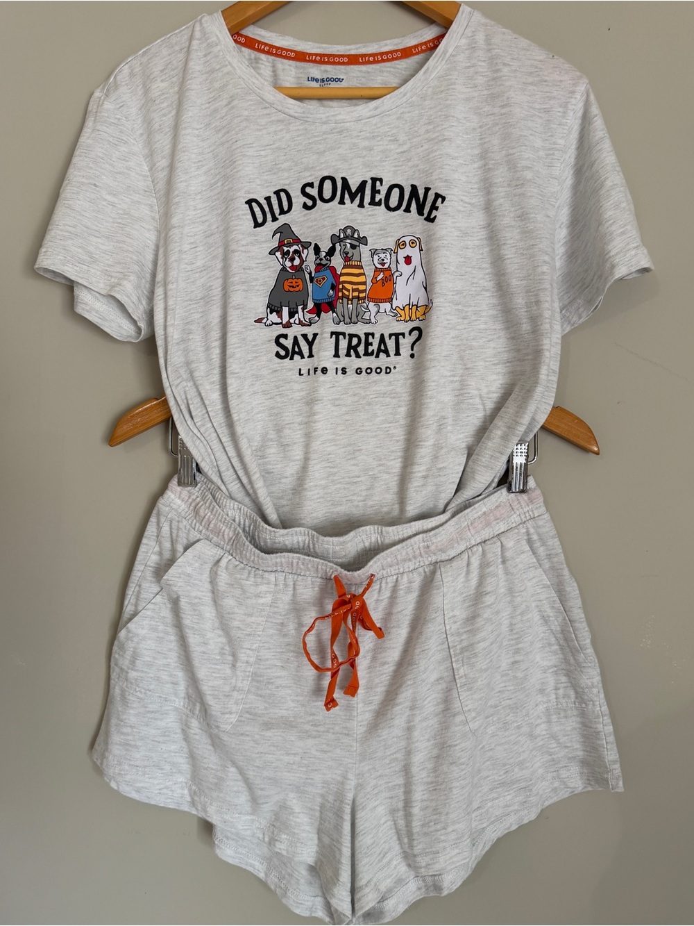 Life Is Good Women's XL Halloween Dog Costume PJ Top & Shorts Set